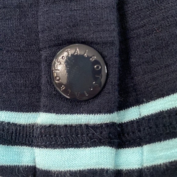 Talbots T by Talbots V-Neck Cotton Modal Stripe Dress Indigo/Gulf Stream Terry - Picture 15 of 16